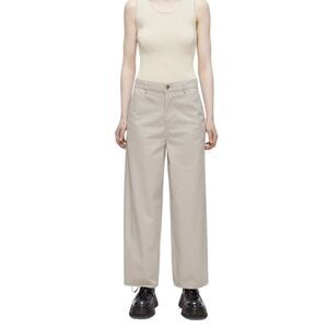 AX Armani Exchange Wide Leg Chino Pants Women's Size 0 Beige High Rise Casual
